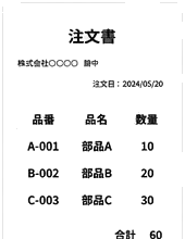 注文書の例