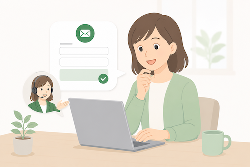 お問い合わせフォームを入力するイメージ