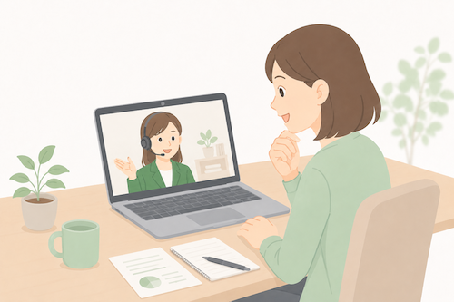 オンラインでのWeb打ち合わせのイメージ